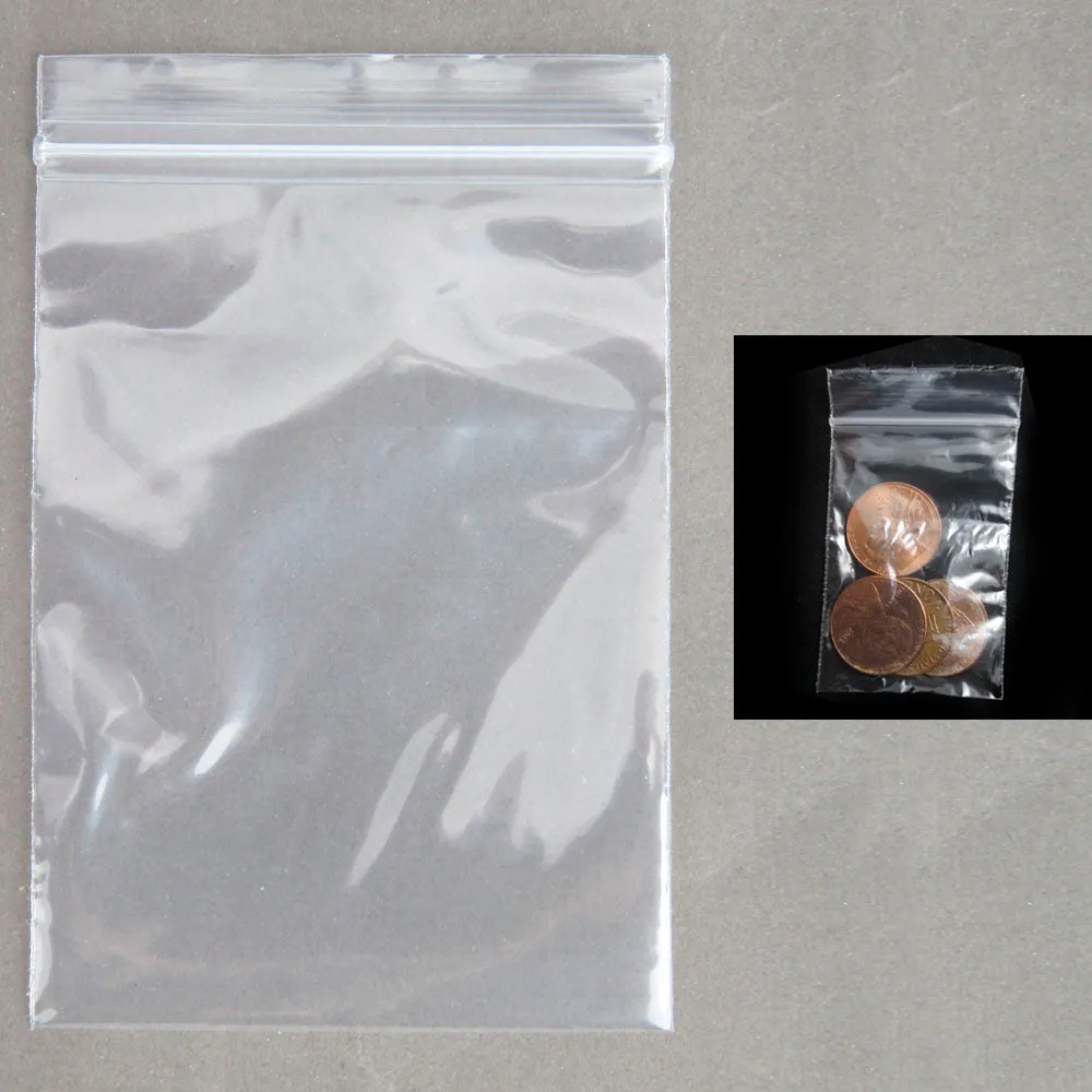 500 Small Baggies W 1.5"X2" H Mini  Reclosable Clear Poly Bag Plastic 2Mi