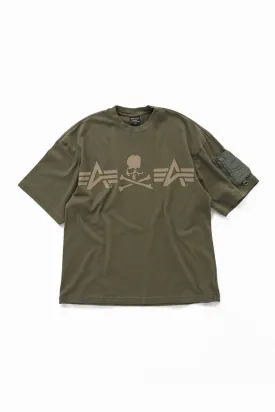 ALPHA INDUSTRIES × MASTERMIND WORLD CIGER POCKET SS TEE