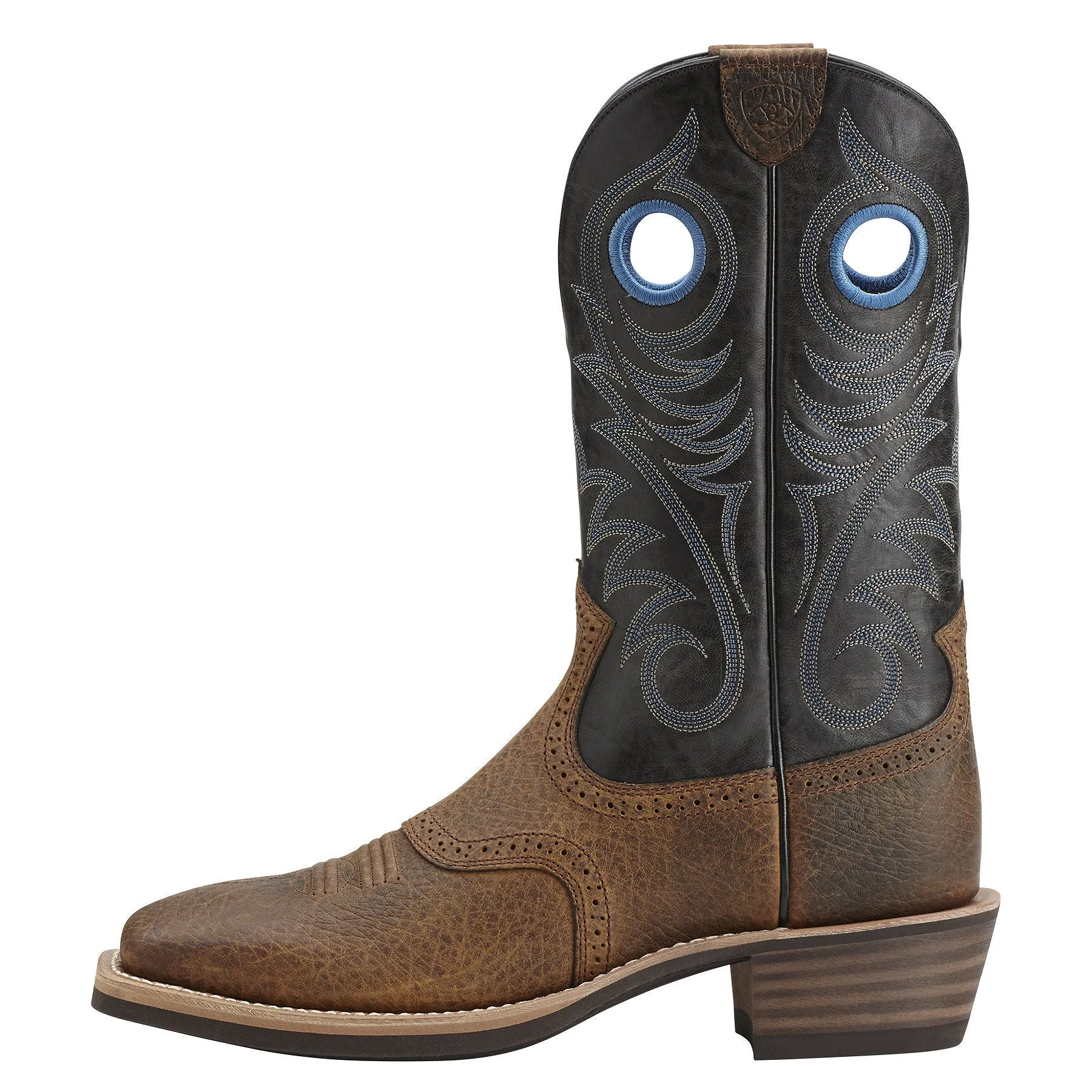 Ariat Mens Heritage Roughstock Wide Square Toe Western Boot Earth