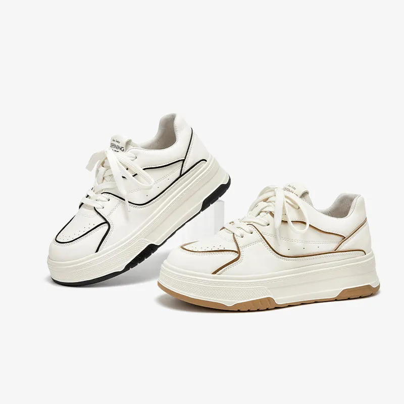 BeauToday Leisure Platform Sneakers with Breathable Air Hole for Women
