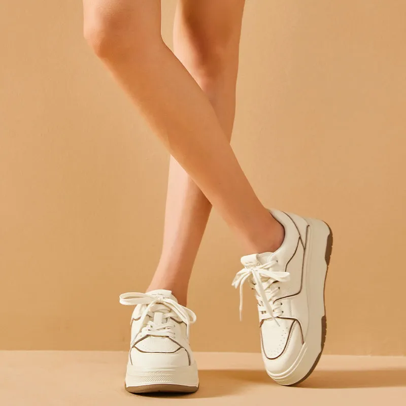 BeauToday Leisure Platform Sneakers with Breathable Air Hole for Women