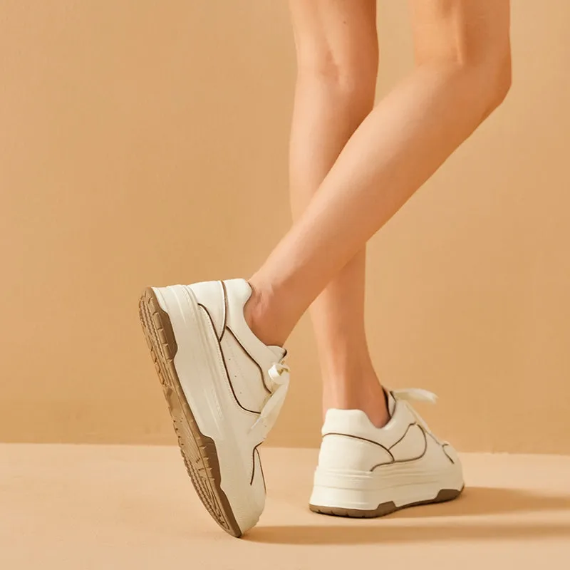 BeauToday Leisure Platform Sneakers with Breathable Air Hole for Women