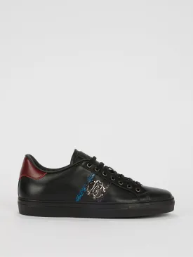 Black Logo Embellished Low Top Sneakers