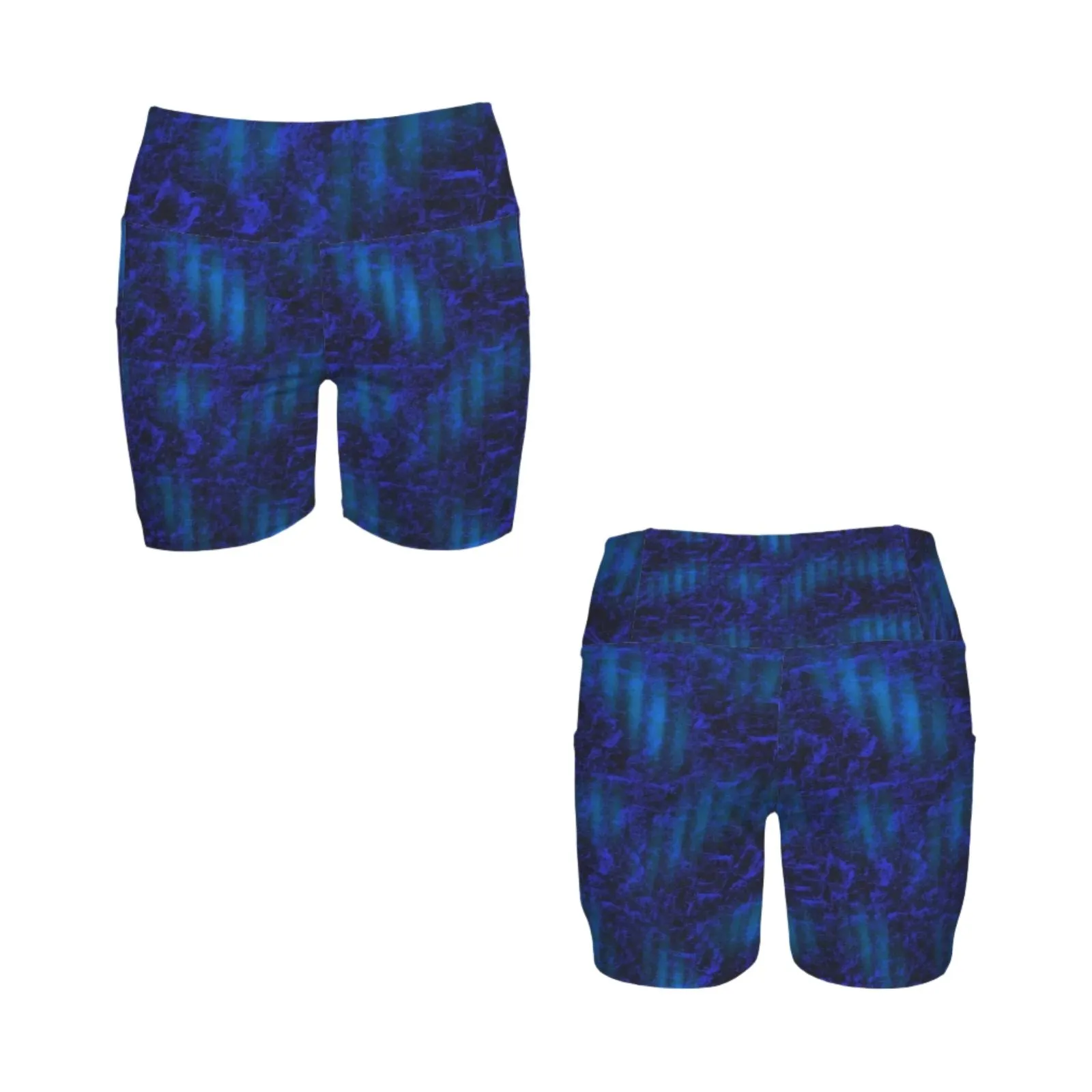Blue Steel Yoga Shorts with Pockets up to 5 XL (FWS)