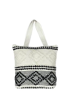 Boho Horizon Cotton Handmade Tufted Beach Tote Bag