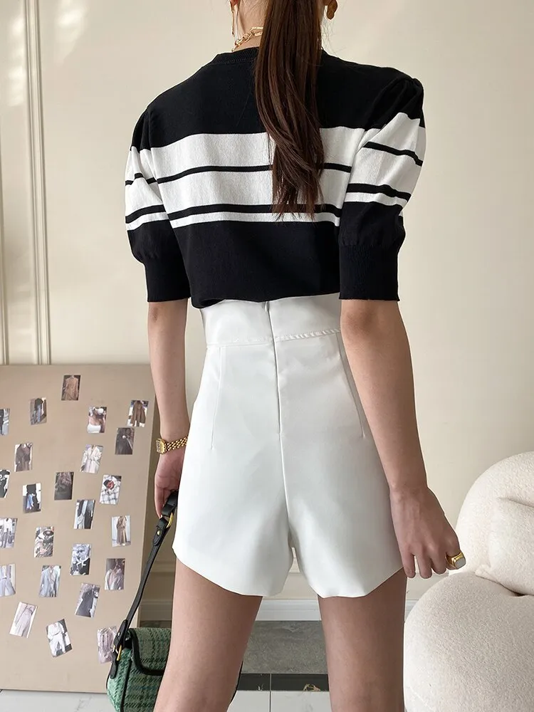 Casual Wide Leg High Waist Shorts