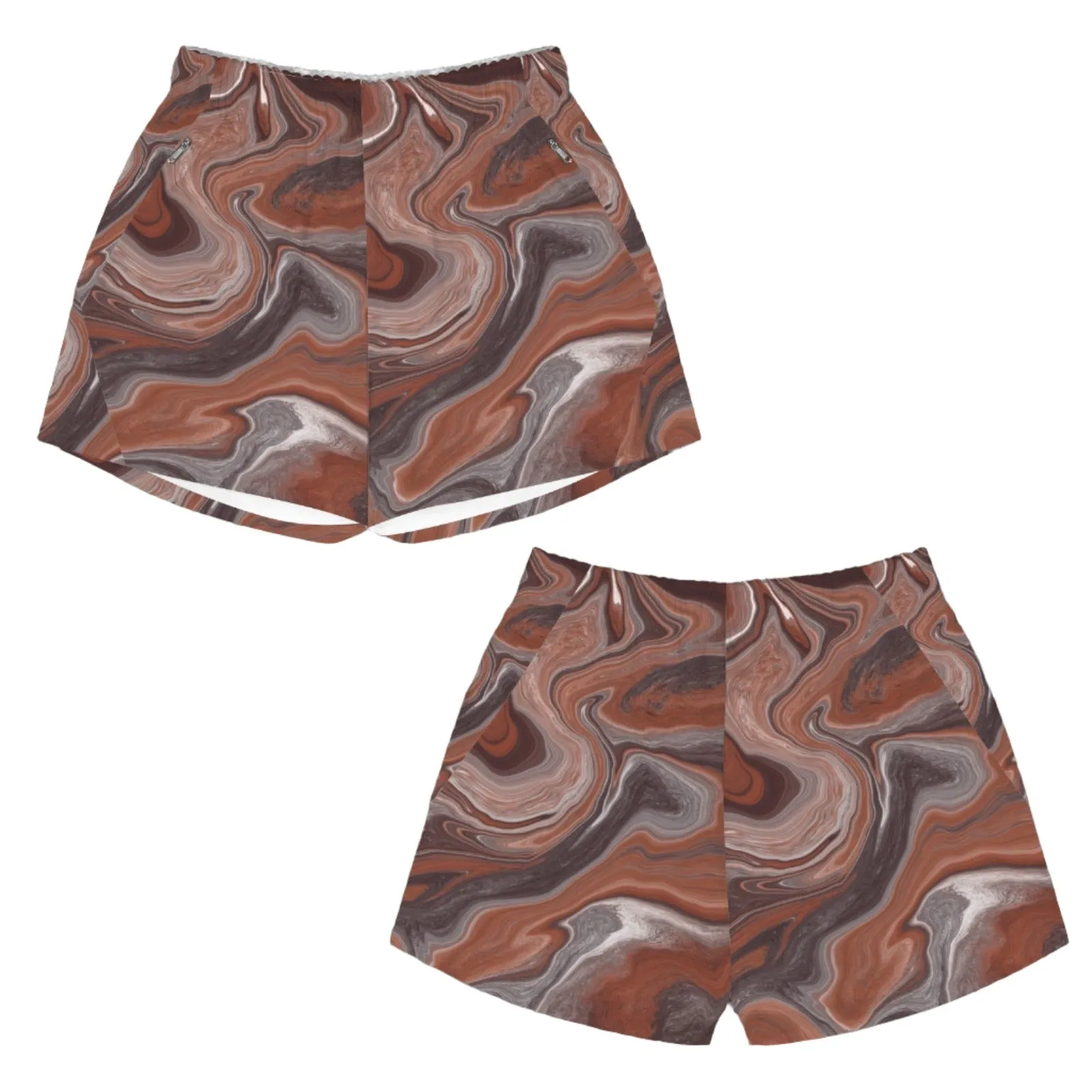 Choc Swirl Zip Pocket Shorts up to 5 XL (FWS)
