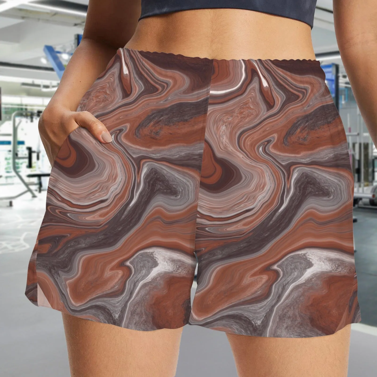 Choc Swirl Zip Pocket Shorts up to 5 XL (FWS)