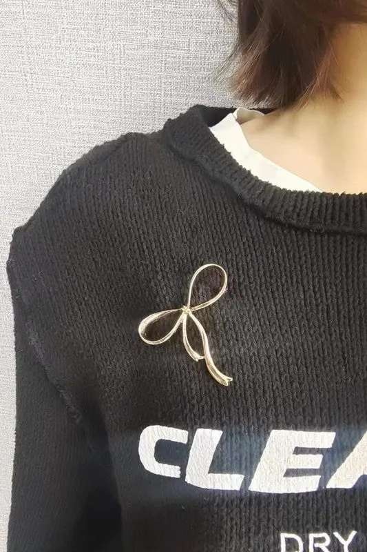 Classic Bow Ribbon Brooch Pin Charm
