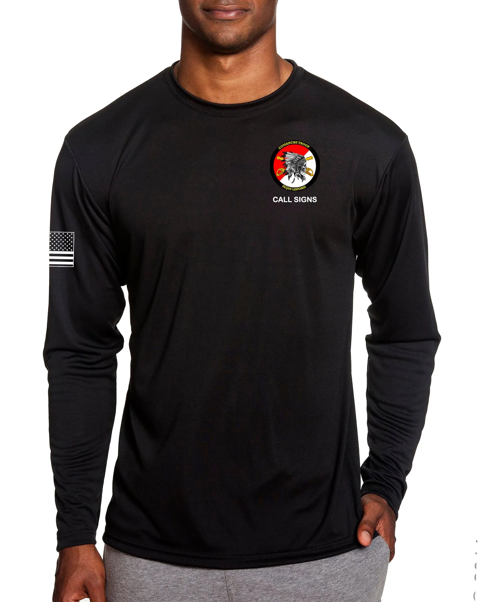 Comanche Long Sleeve Performance PT Shirt. This shirt is NOT approved for PT.