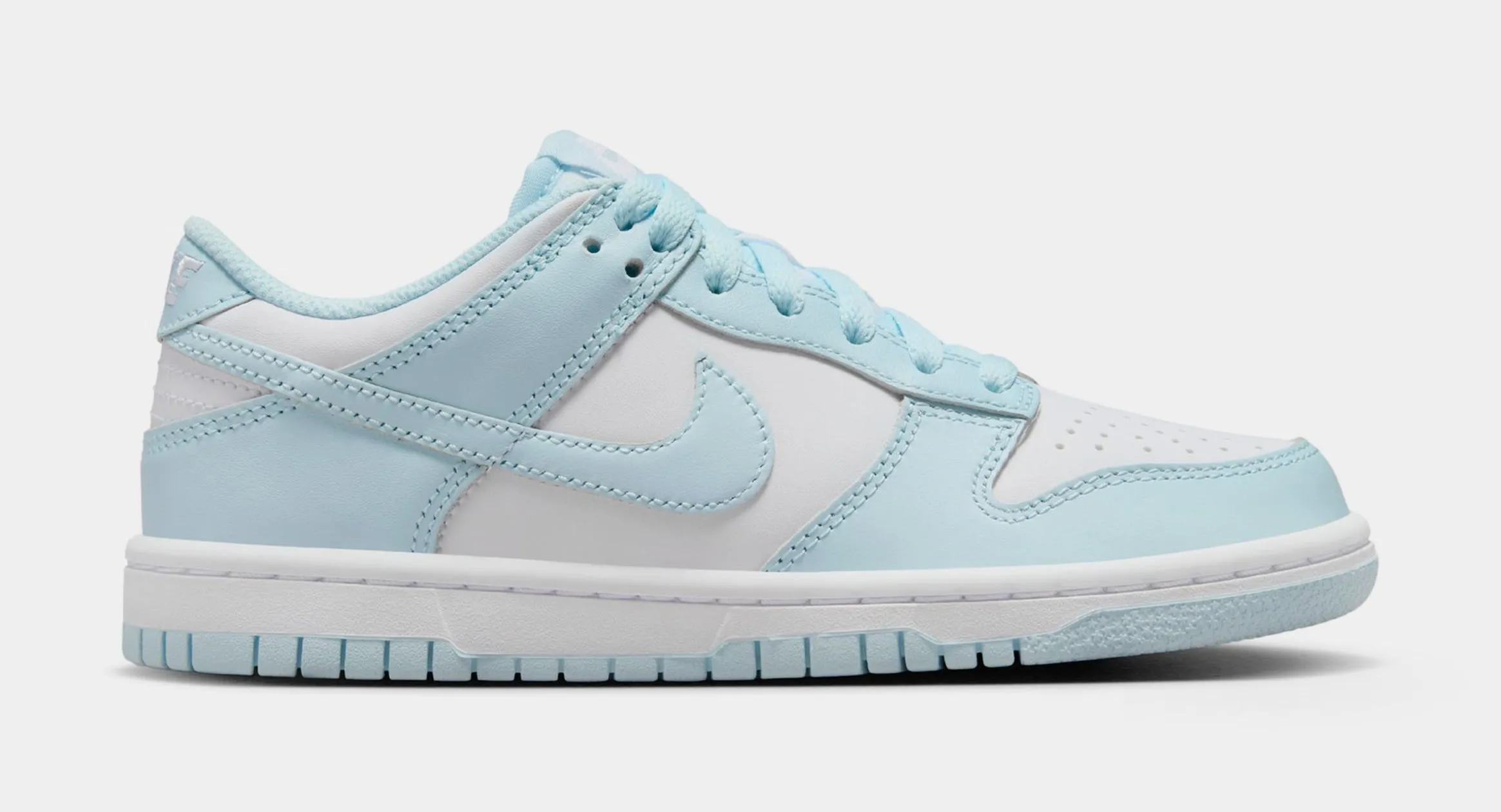 Dunk Low Grade School Lifestyle Shoes (White/Glacier Blue)
