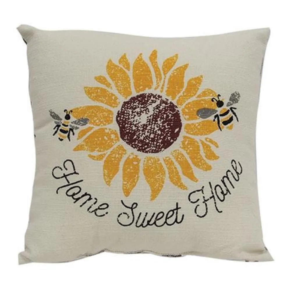 *Home Sweet Home Bees & Sunflower Pillow