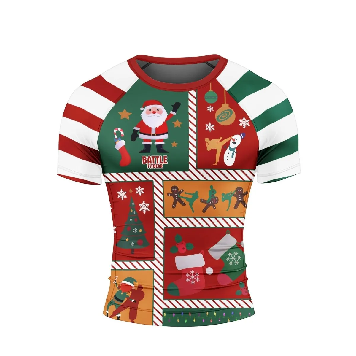 Jiu Jitsu Christmas Short Sleeve Rash Guard