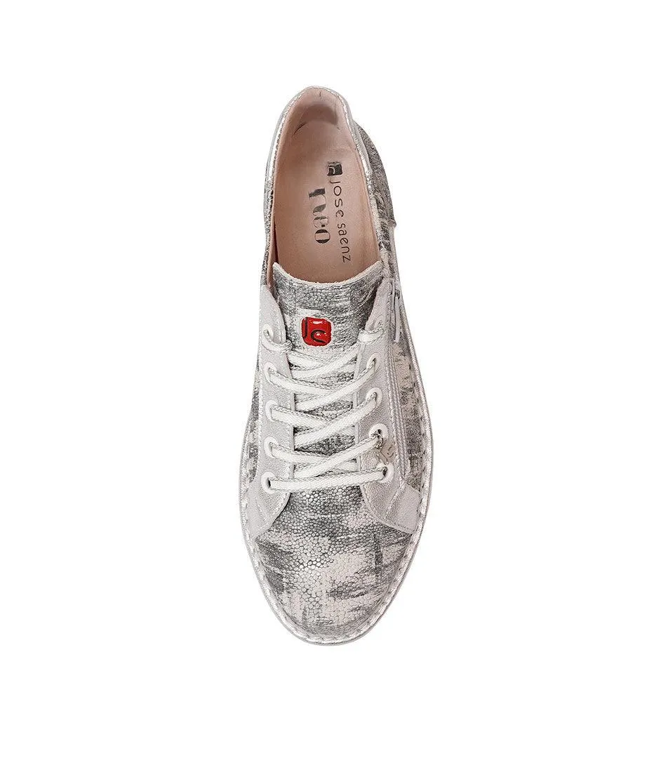 Js-2001 Grey Multi Leather Sneakers