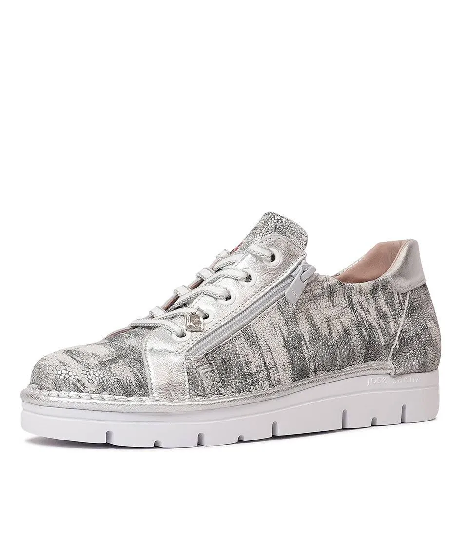 Js-2001 Grey Multi Leather Sneakers