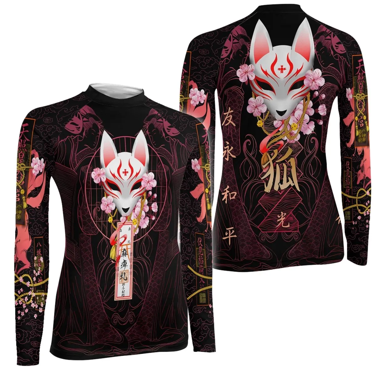 Kitsune Mask Women's Long Sleeve Rash Guard