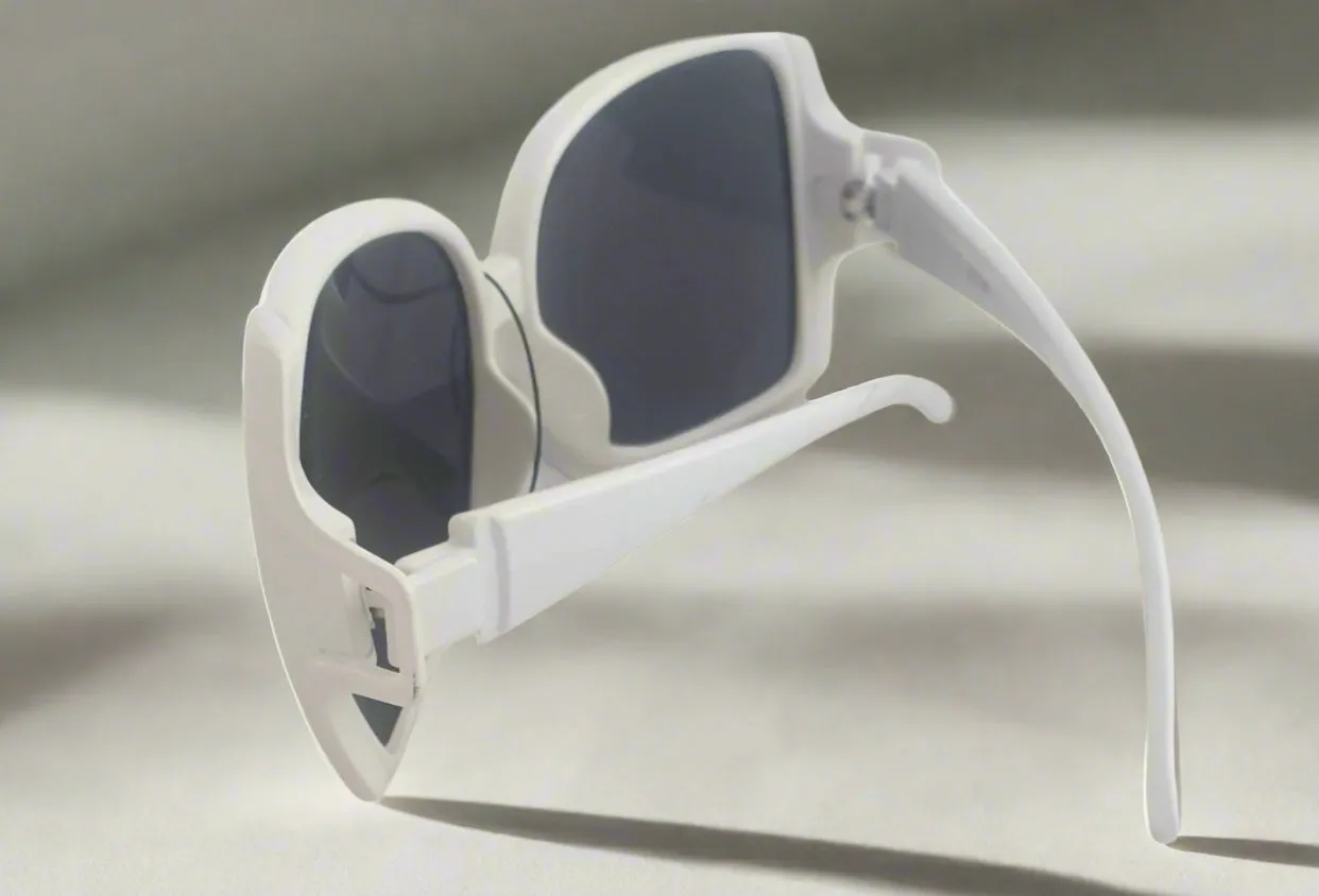 Lara White Retro Shape Sunglasses