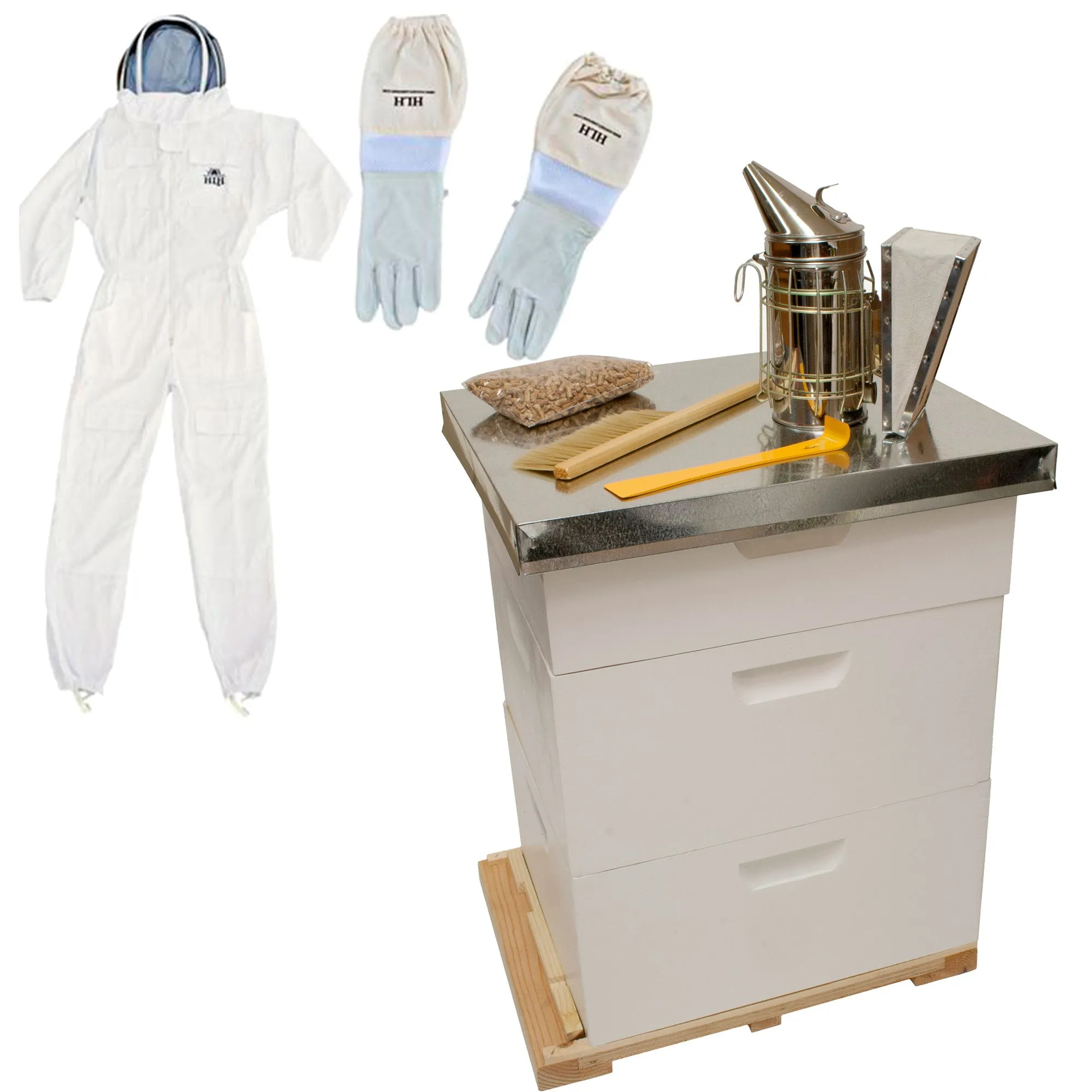 Large Backyard Beekeeping Kit with Accessories & Clothing