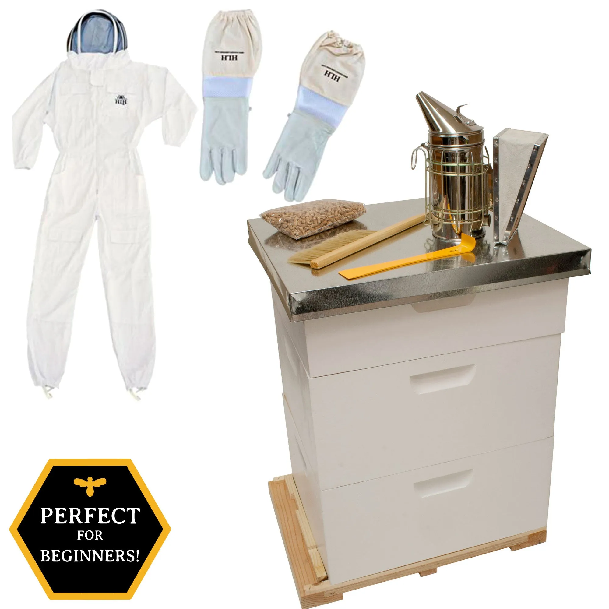 Large Backyard Beekeeping Kit with Accessories & Clothing