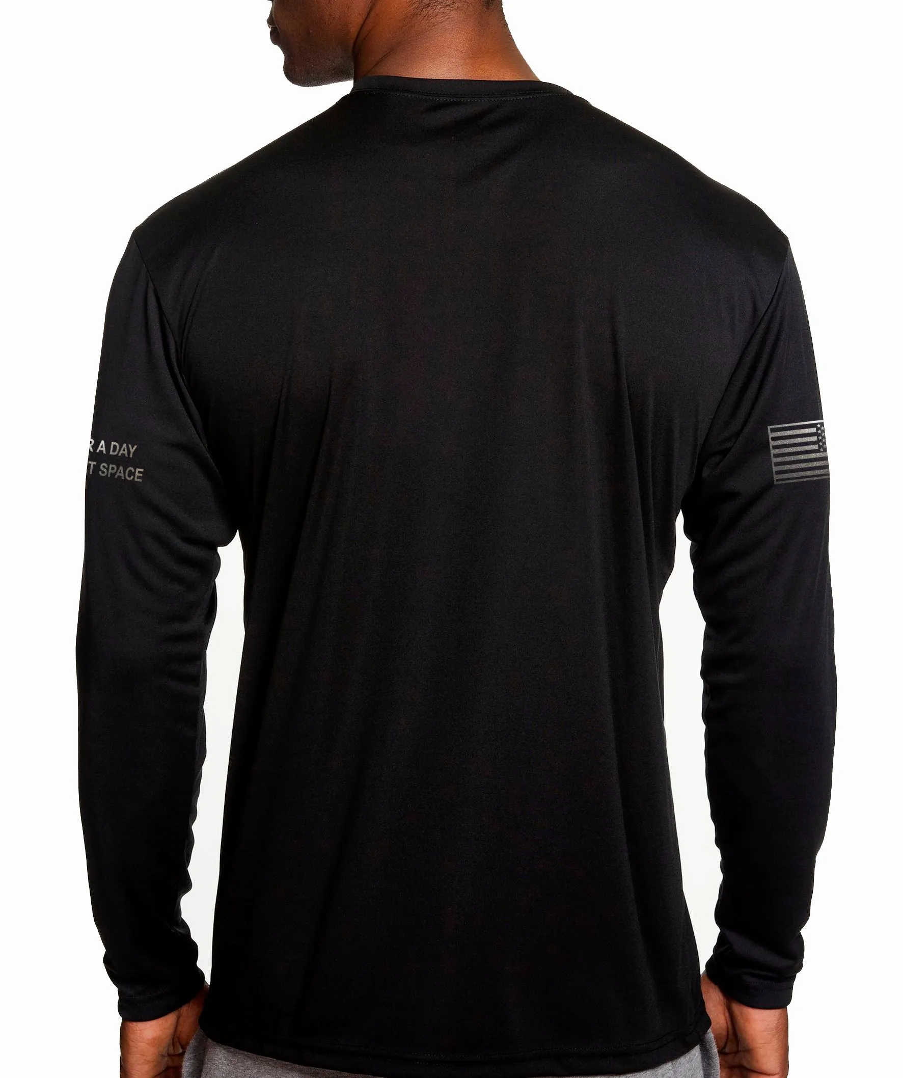Long Sleeve Black on Black Performance PT Shirt. This shirt IS approved for PT.