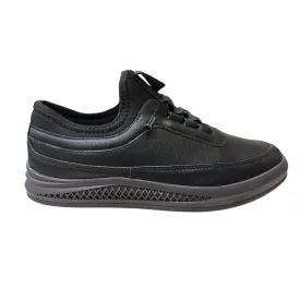 Men’s Black Leather Casual Sneakers – Sleek, Versatile & Comfortable