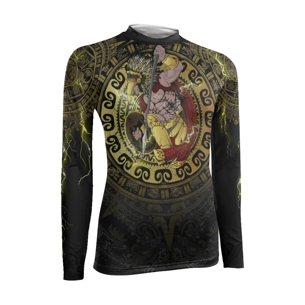 Mighty Aztec Warrior Women's Long Sleeve Rash Guard