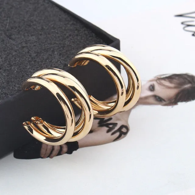Minimalist Brand Hoop Circle Earring
