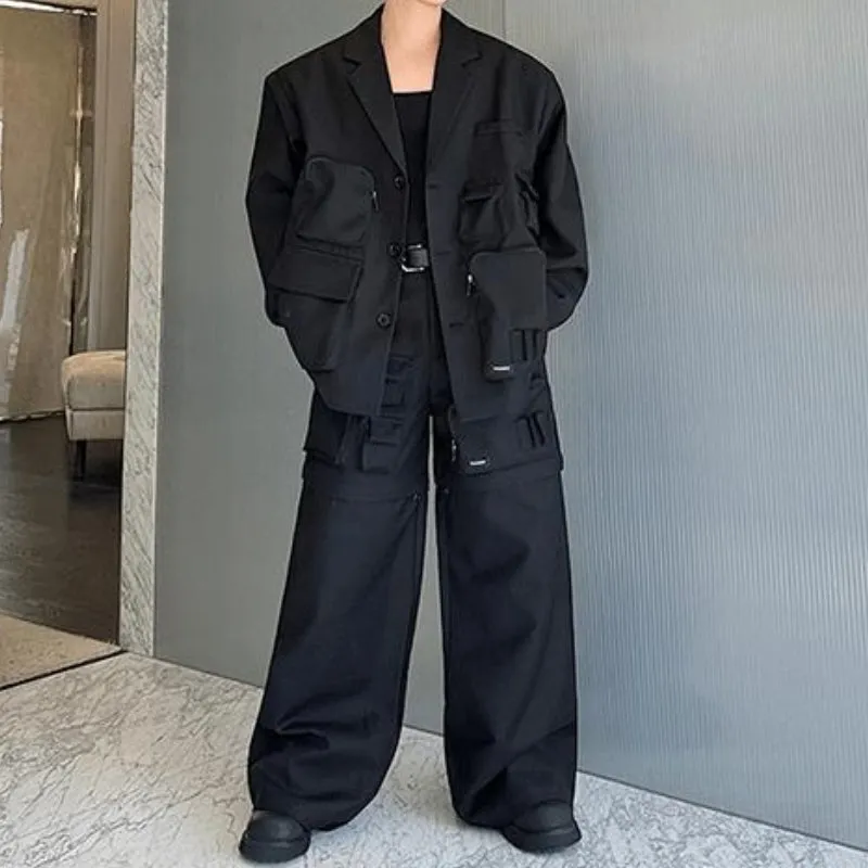 Multi-pocket Detachable Cargo Pants Suit