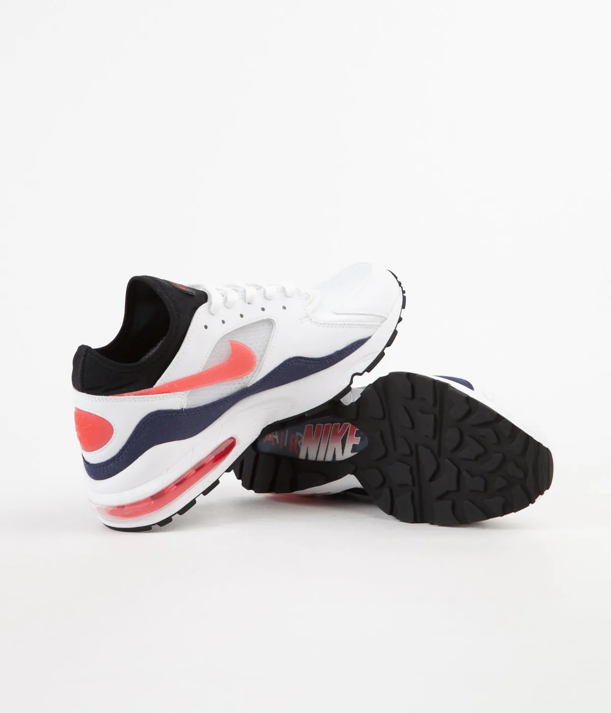 Nike Air Max '93 Shoes - White / Habanero Red - Neutral Indigo - Black