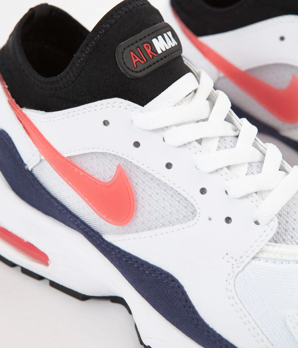 Nike Air Max '93 Shoes - White / Habanero Red - Neutral Indigo - Black