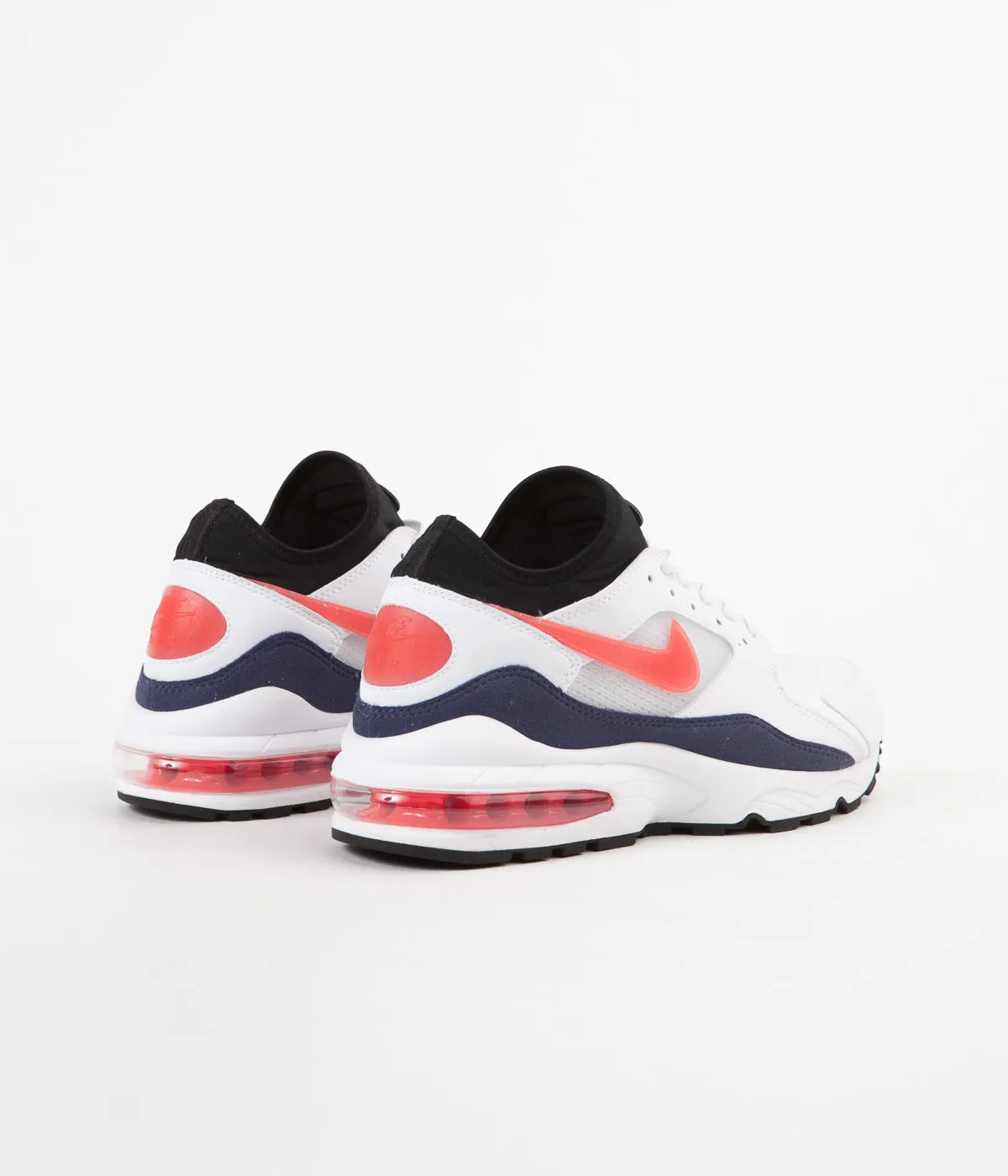 Nike Air Max '93 Shoes - White / Habanero Red - Neutral Indigo - Black