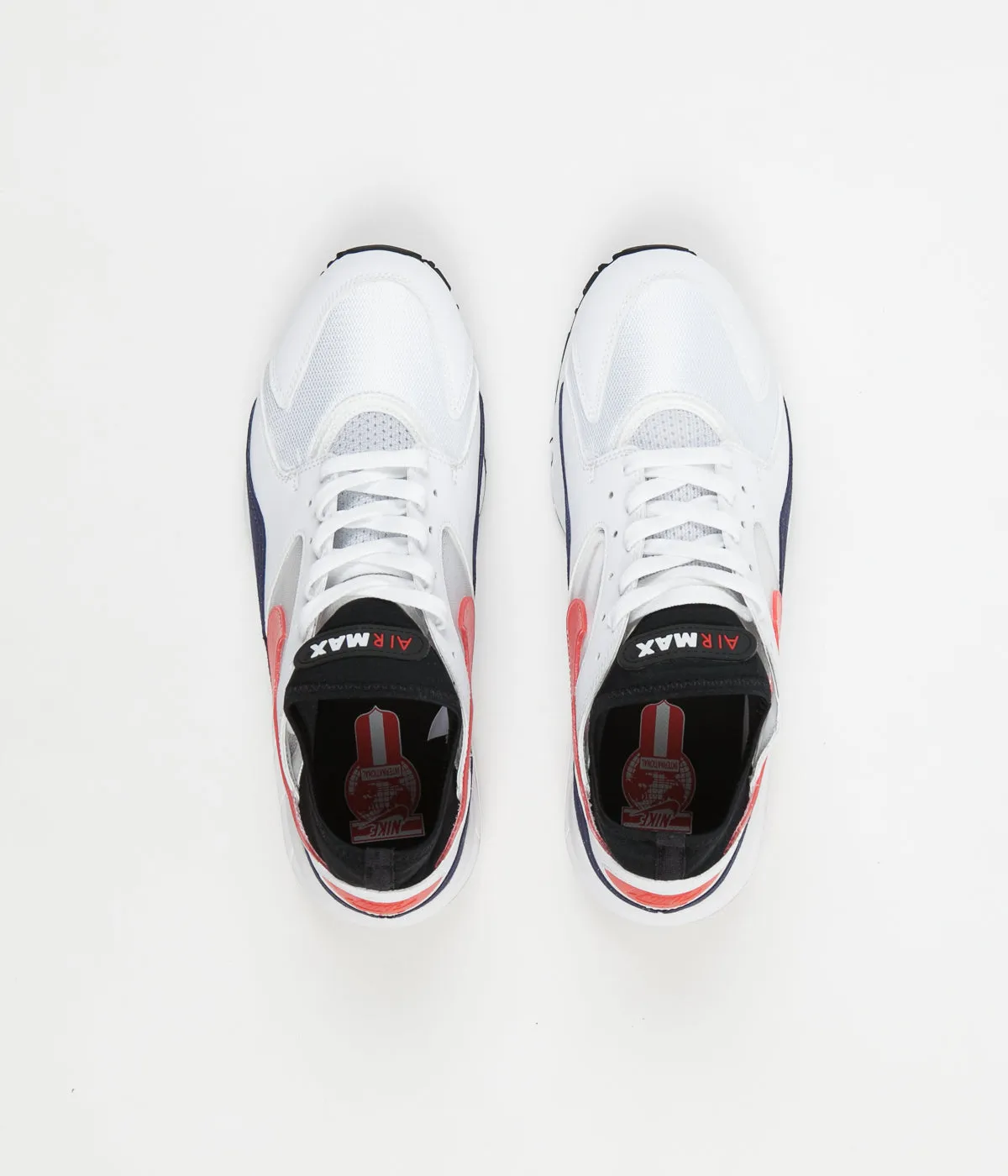 Nike Air Max '93 Shoes - White / Habanero Red - Neutral Indigo - Black