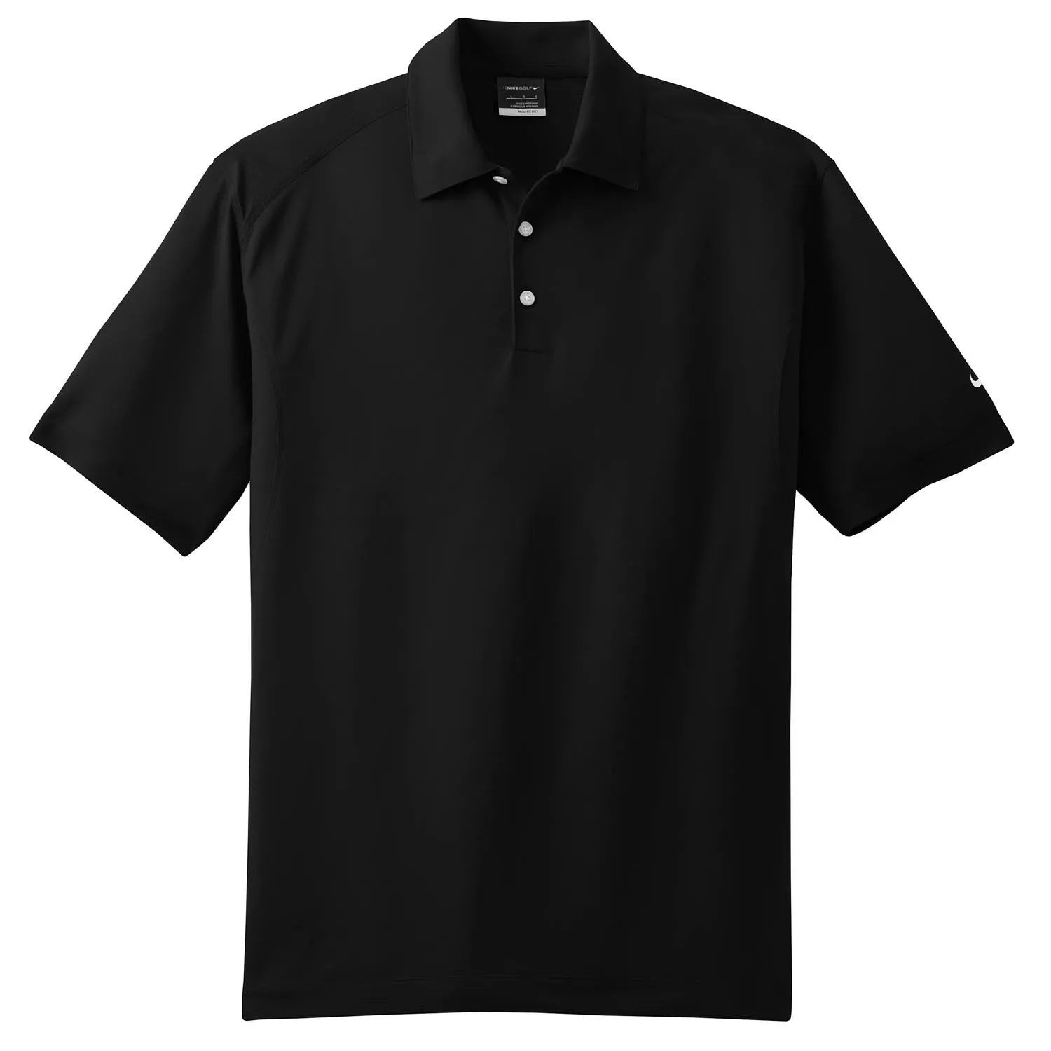 Nike Men's Black Dri-FIT Short Sleeve Mini Texture Polo