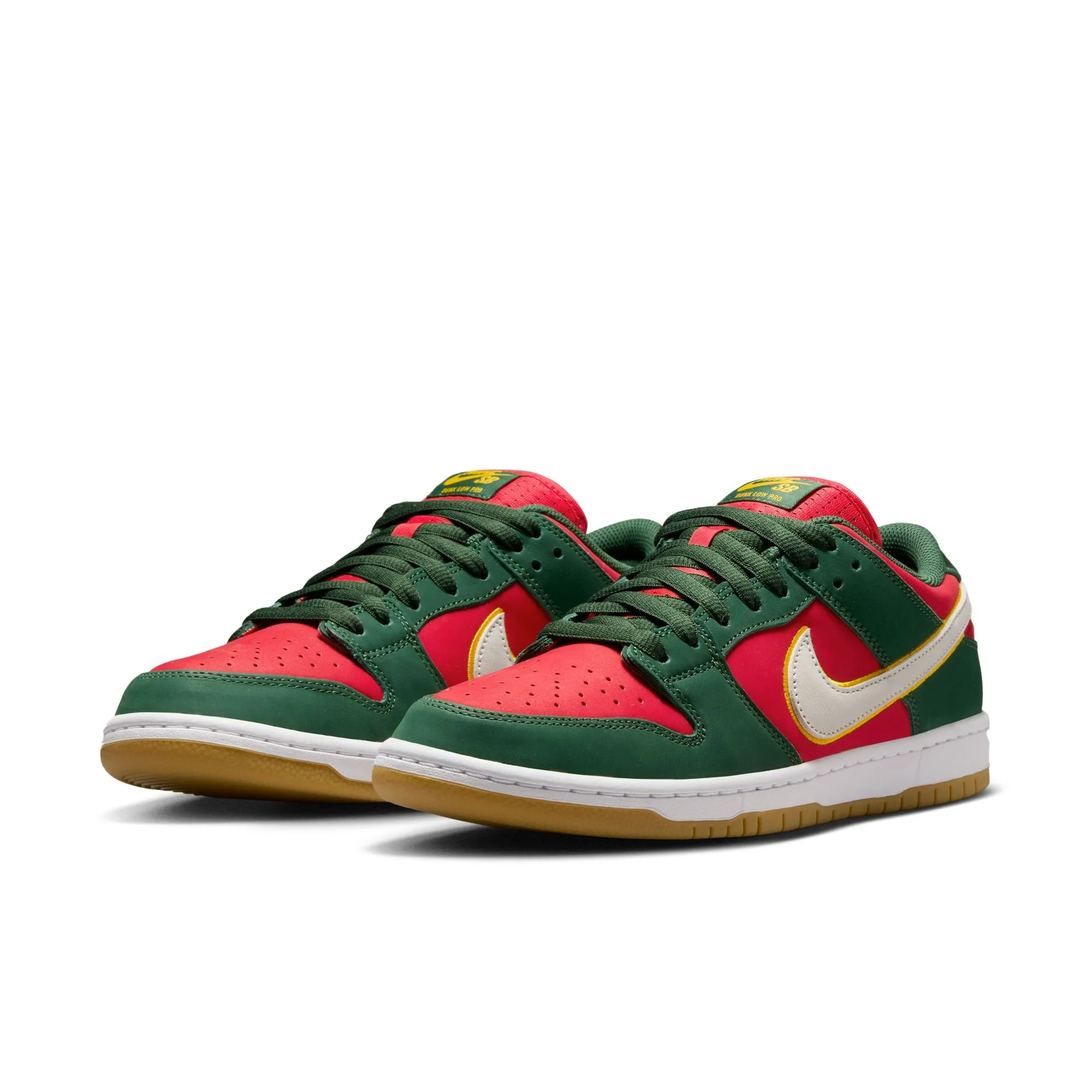 Nike SB - Dunk Low PRM "Seattle Supersonics" (Fir/White/University Gold/Fire Red)