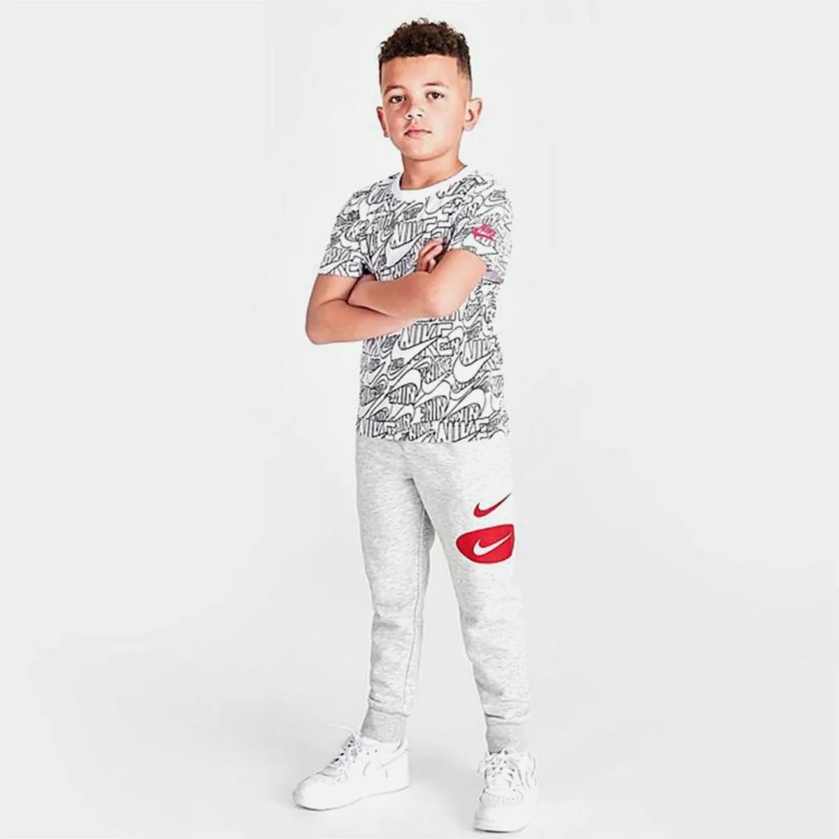 Pantalon Nike Sportswear Enfant - Gris/Rouge