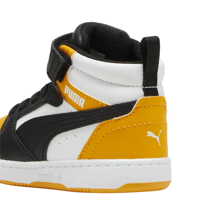 Puma scarpa da ginnastica alta da bambino Rebound V6 Mid 396542-19 nero-mandarino