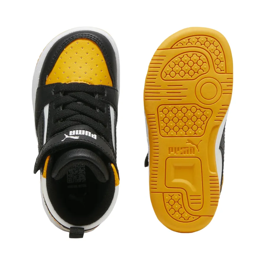 Puma scarpa da ginnastica alta da bambino Rebound V6 Mid 396542-19 nero-mandarino
