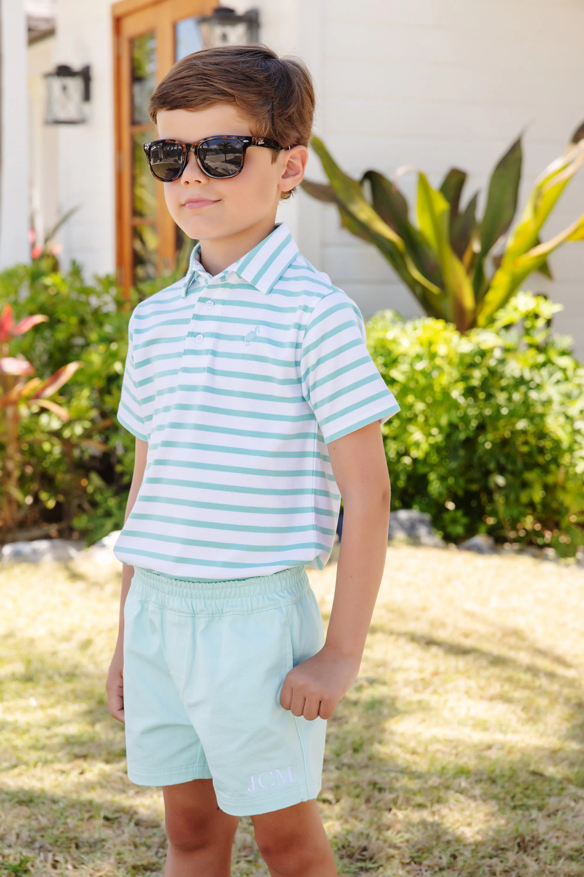 Sheffield Shorts (Twill) - Edisto Egg Blue with Saratoga Stone Stork