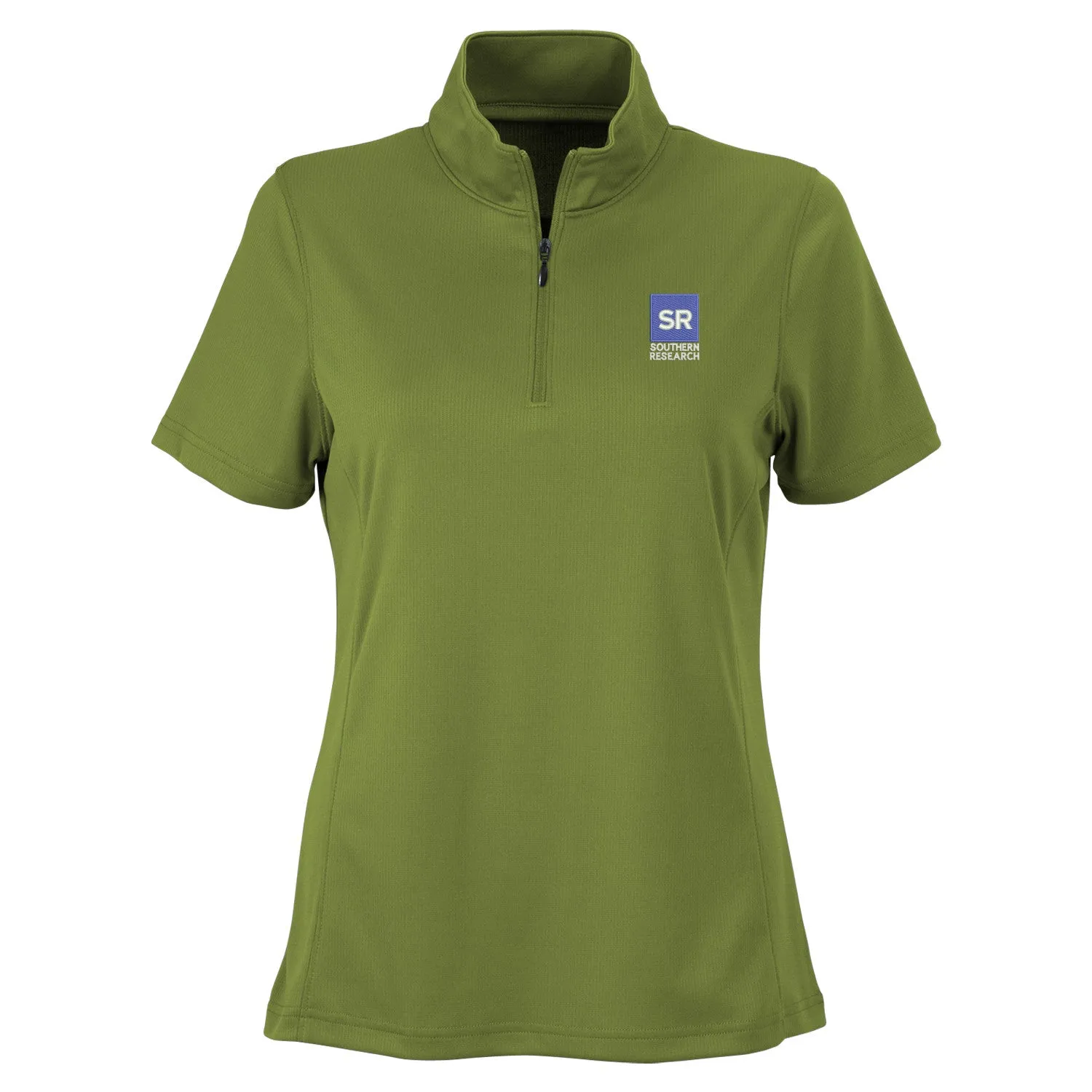 Southern Research Short Sleeve Women's Performance 1/4 Zip Moss Green