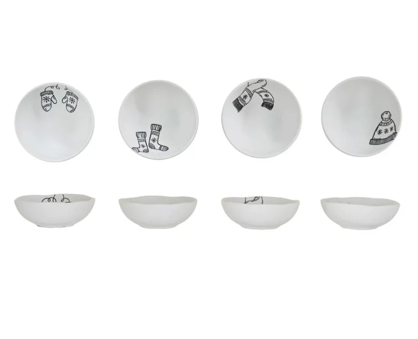 Stoneware Winter Apparel Bowls