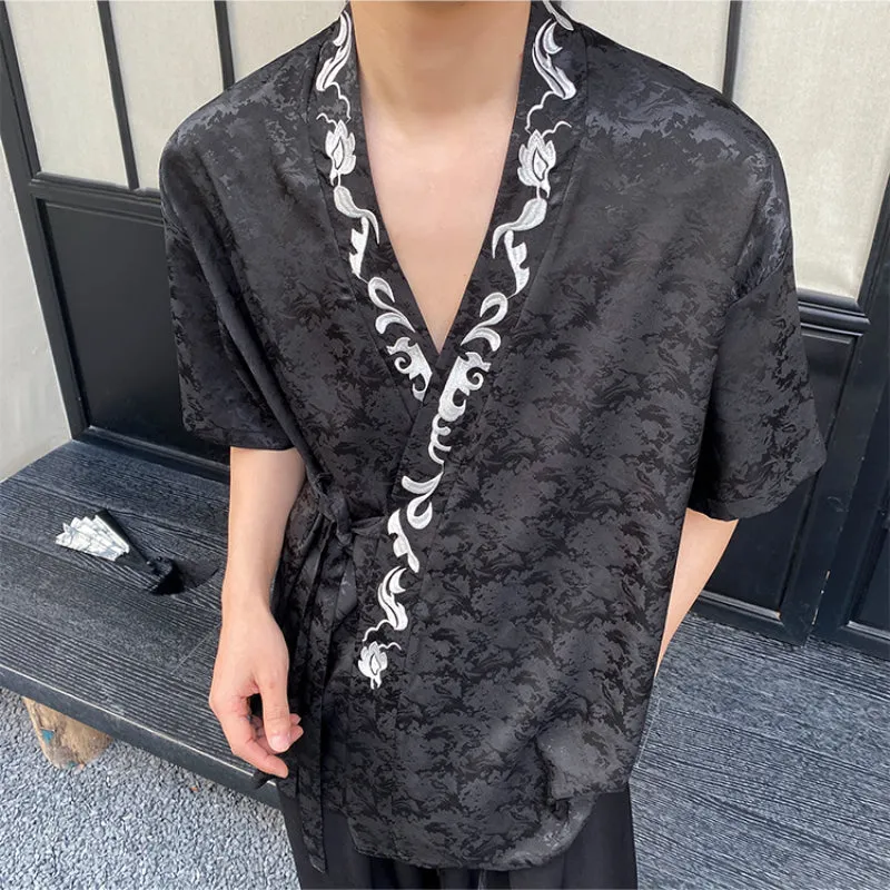 Summer Satin Jacquard Strappy Shirt
