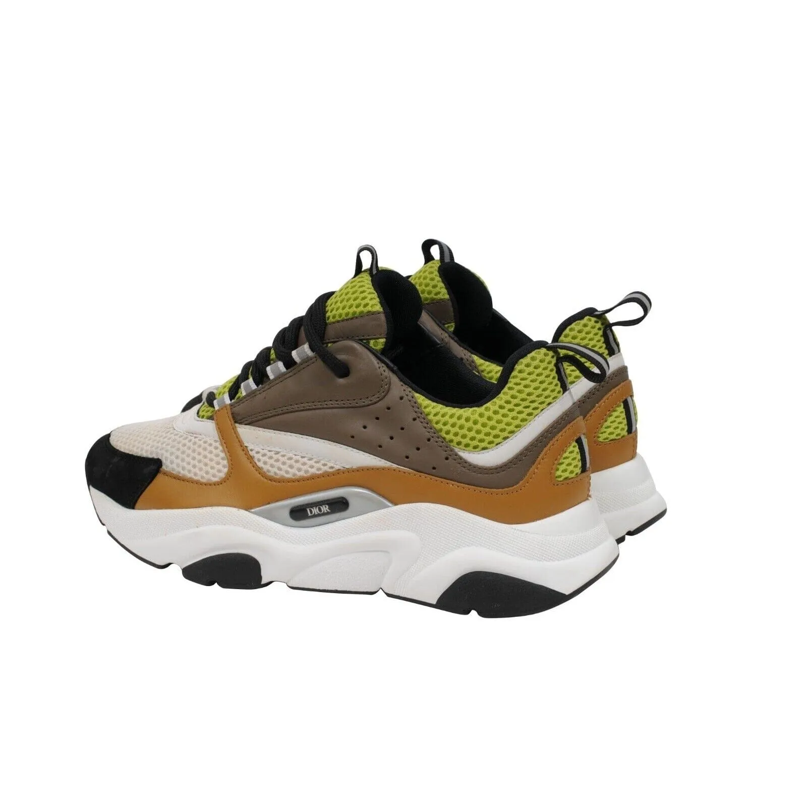 White Brown Neon Green B22 Sneakers Chunky Dad