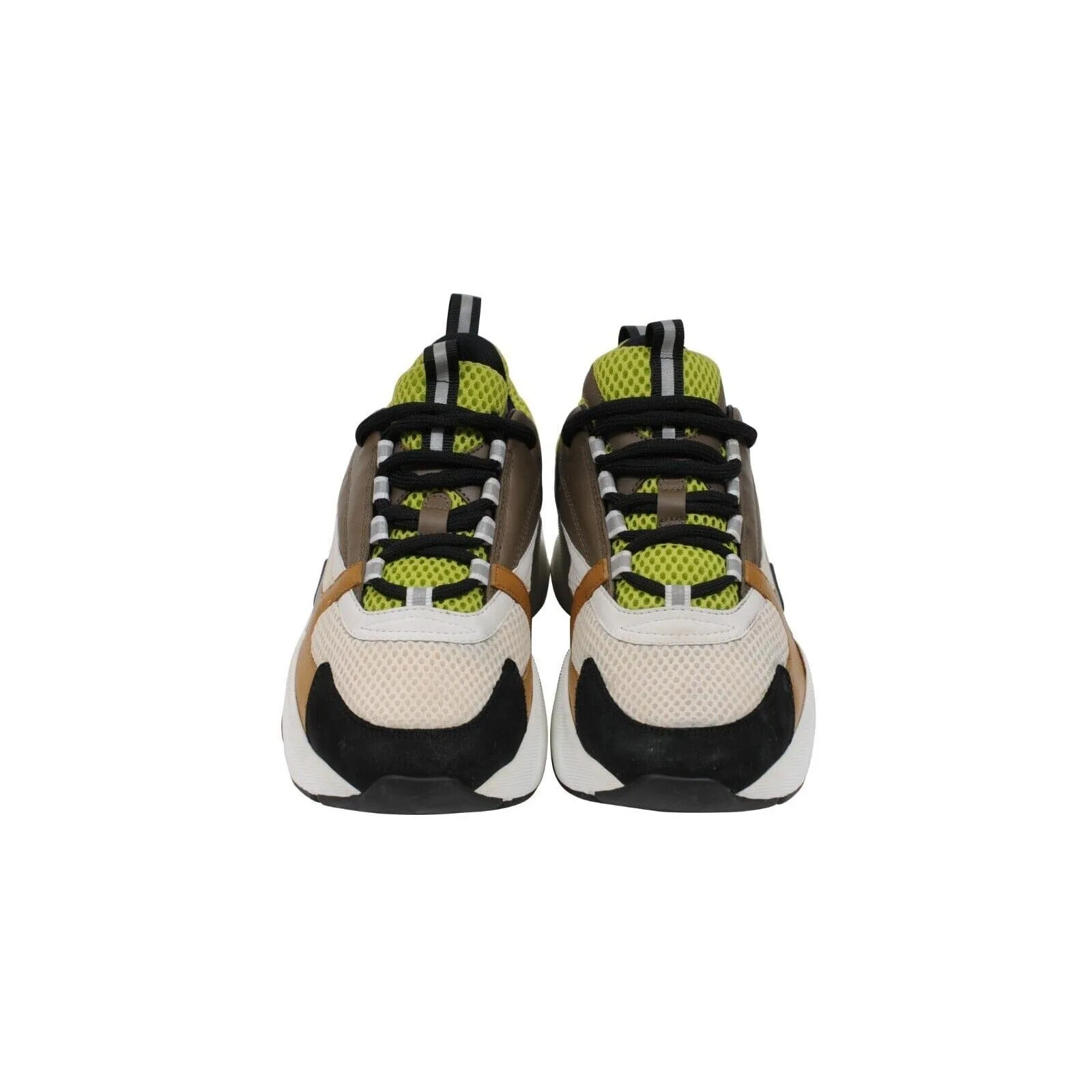 White Brown Neon Green B22 Sneakers Chunky Dad