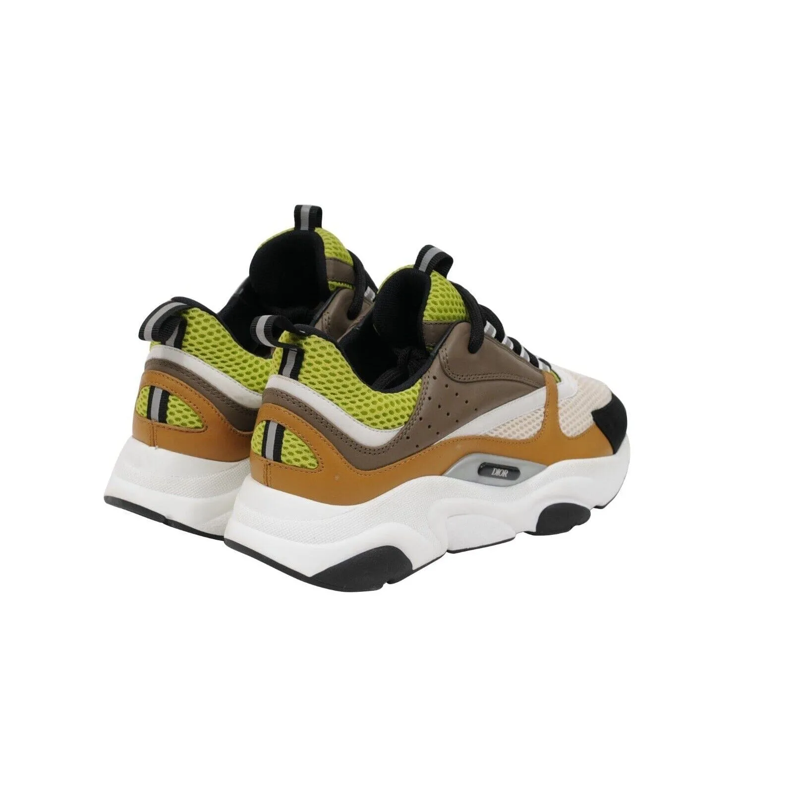 White Brown Neon Green B22 Sneakers Chunky Dad
