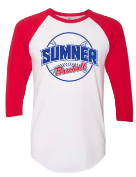 White/Red Colorblock Raglan