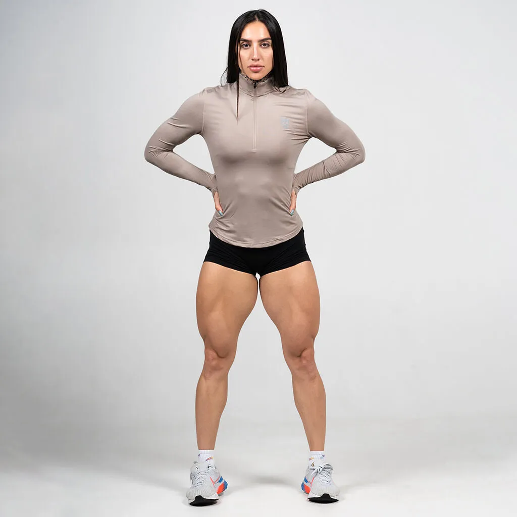 Women's Performance Quarter Zip - Taupe