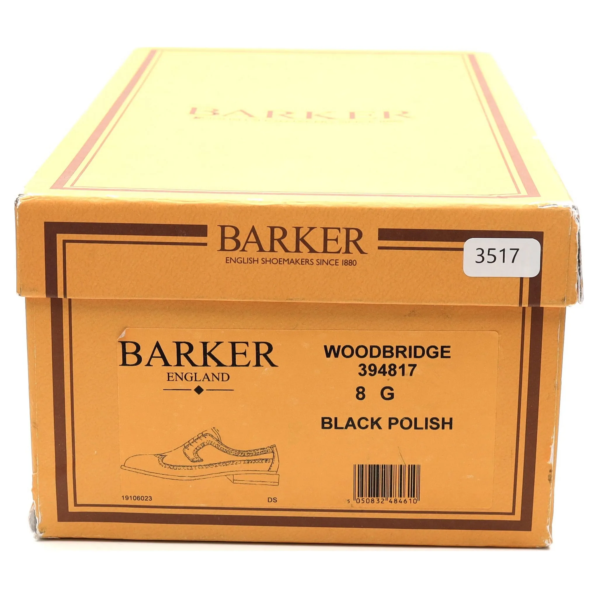'Woodbridge' Black Leather Derby Brogues UK 8 G