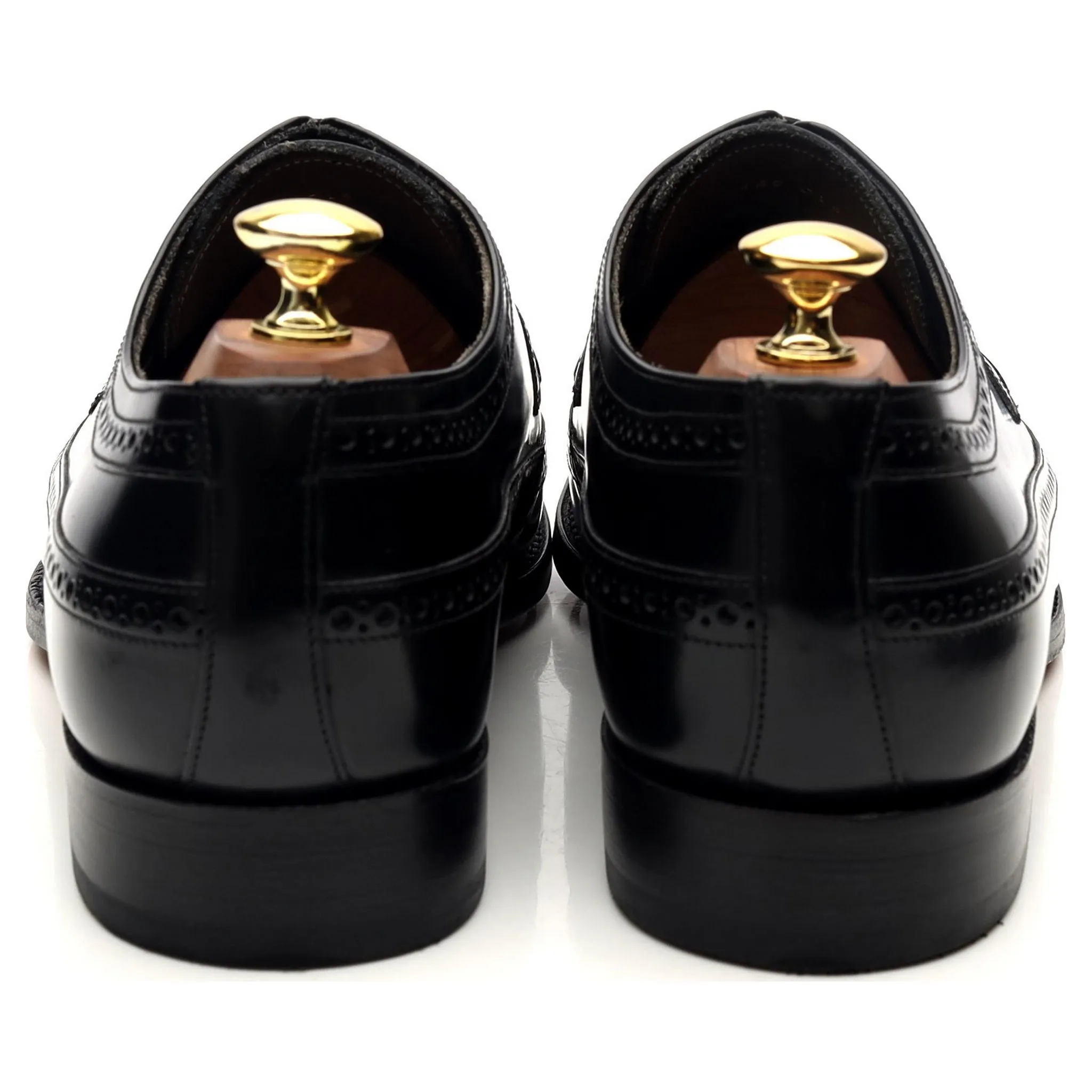 'Woodbridge' Black Leather Derby Brogues UK 8 G