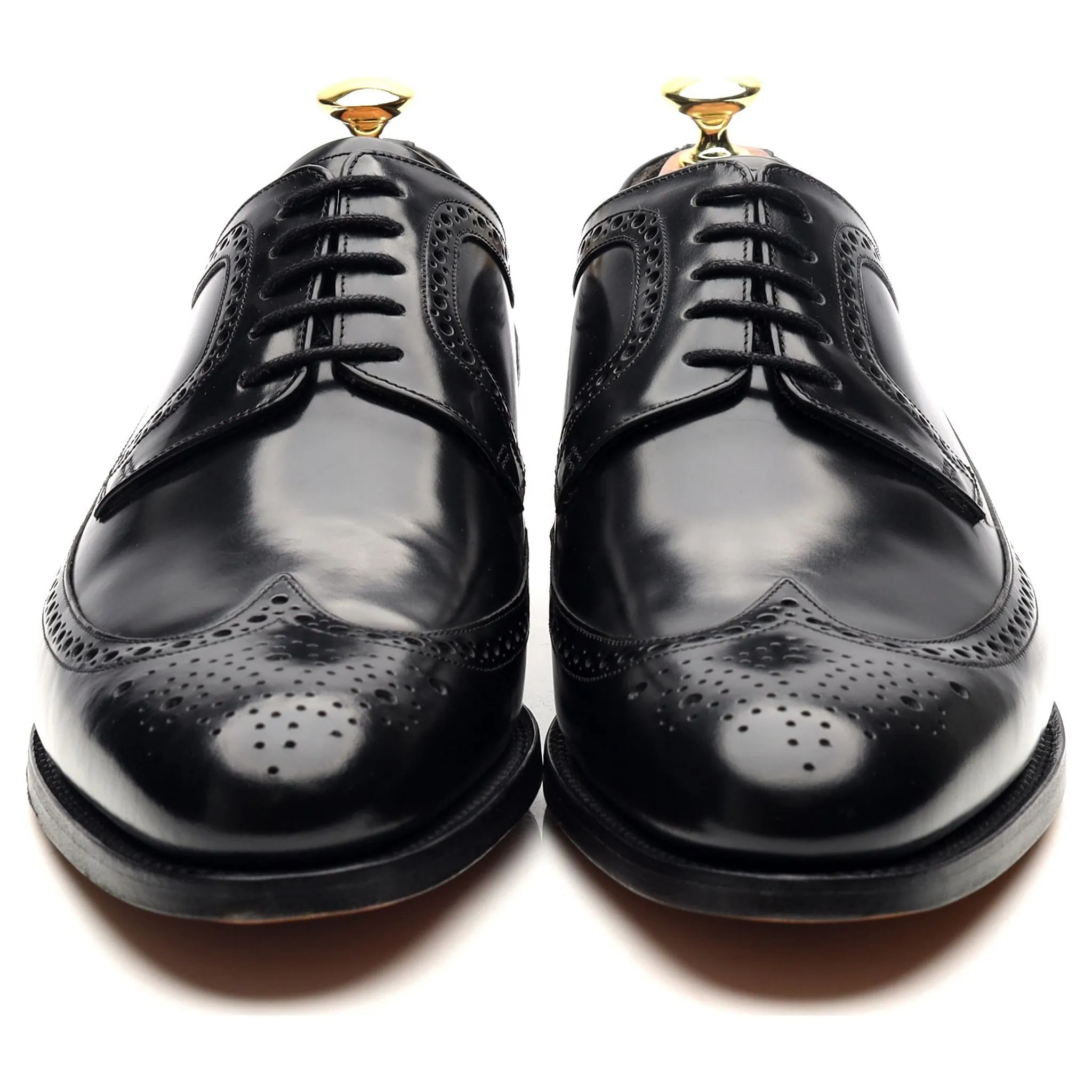 'Woodbridge' Black Leather Derby Brogues UK 8 G