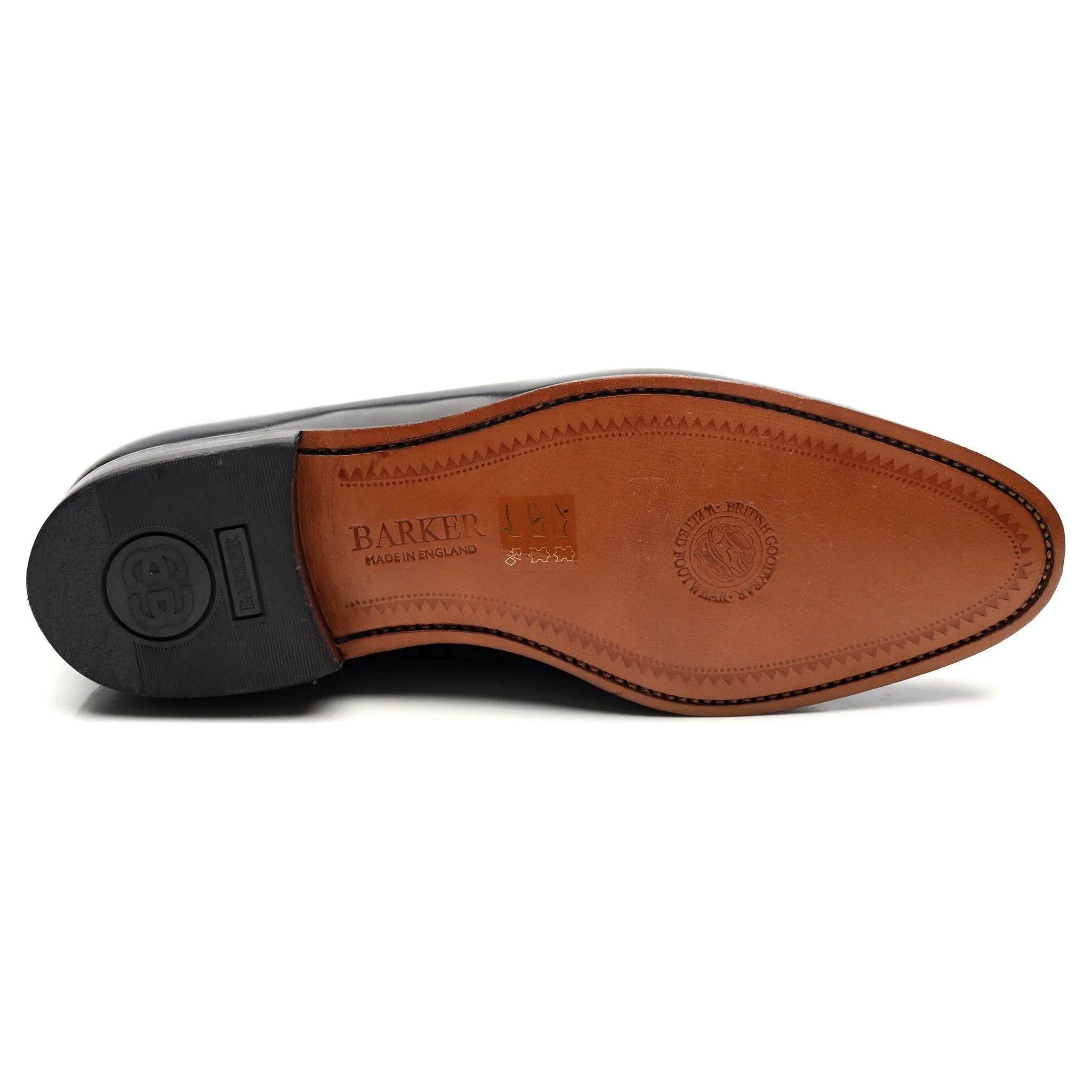 'Woodbridge' Black Leather Derby Brogues UK 8 G